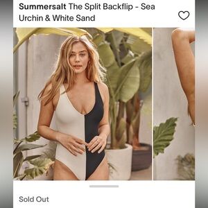 Summersalt Black and White One-Piece Swimsuit - The Split Backflip